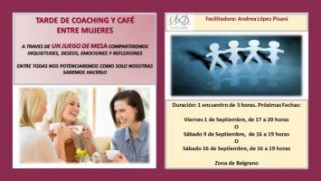 TARDE DE COACHING Y CAFE ENTRE MUJERES. Sábado 16 de Septiembre